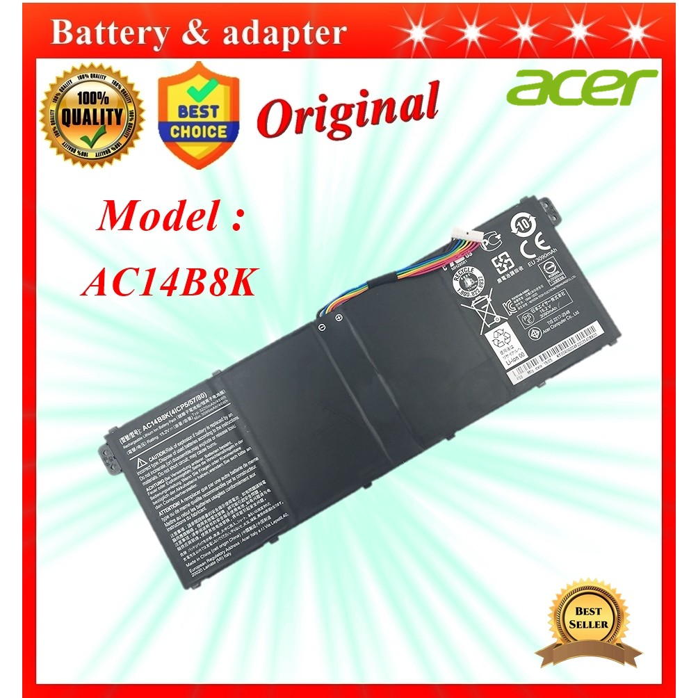 Battery Notebook  Acer AC14B8K ของแท้ Acer Aspire V3-371 V3-111 ES1-511 E5-771G P276 Original