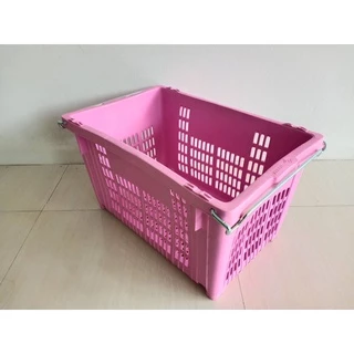 ลังพลาสติกหูเหล็ก 25kg. ขนาด 38 x 59 x 33 cm. เกรดบรรทุกหนัก (1 คำสั่งซื้อไม่เกิน 10 ใบ)