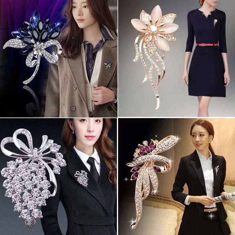เข็มกลัดดอกไม้ที่สวยหรู เวอร์ชั่นเกาหลี เข็มกลัดมุกระดับไฮเอนด์ เข็มหมุด เครื่องประดับแฟชั่น ไม่จํากัดเพศ