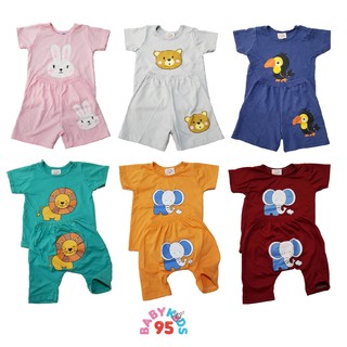 BABYKIDS95 เสื้อแขนสั้น+กางเกง ชุดเด็ก สกรีน Shirt+Short (2T)