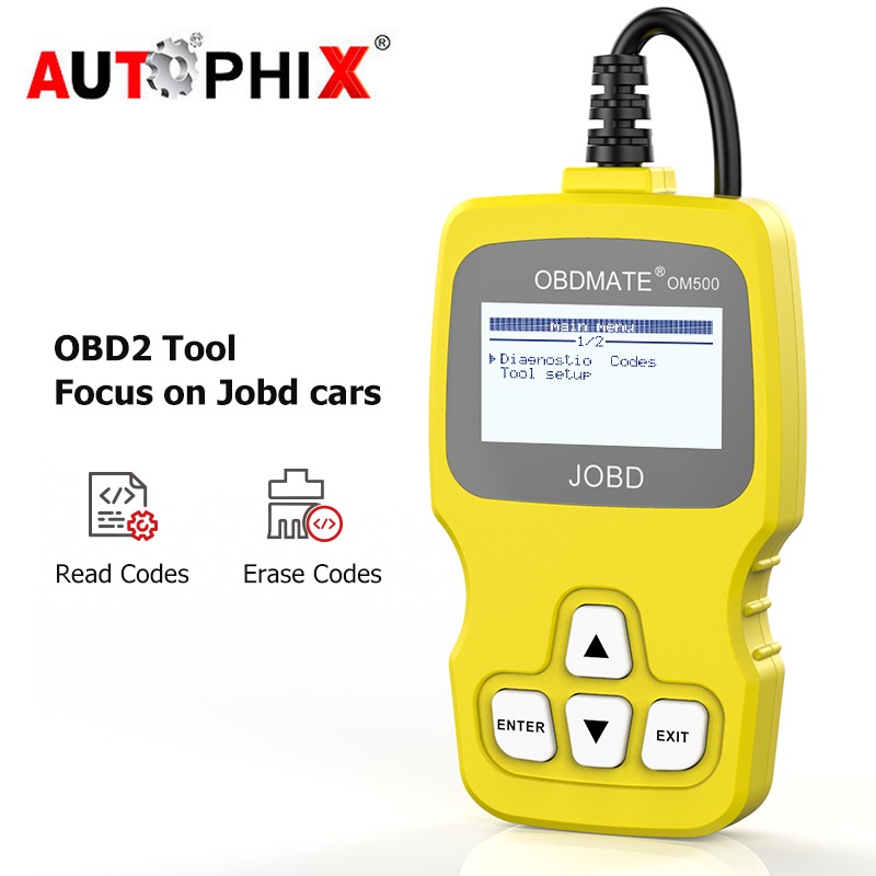 Autophix OM500 เครื่องสแกนรถยนต์ JOBD OBD2 เครื่องสแกนโค้ด สําหรับรถยนต์ Toyota Honda