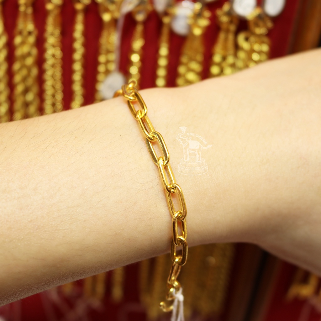 ข้อมือ 1 บาท รวมลายคลาสสิค ทองคำแท้ 96.5% ขายและจำนำได้ มีใบรับประกันทอง เลือกลายและความยาวได้ [ผ่อน0%ผ่านบัตรเครดิต]