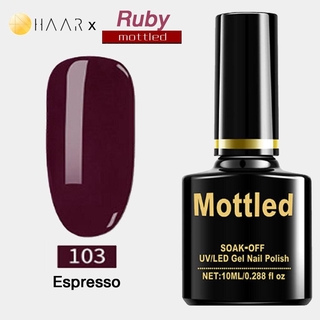 ยาทาเล็บ เจล Gel Nail Polish HAAR x Mottled Ruby Tone โทน รูบี้ ทัมทิม อัญมณี สี แดง ม่วง เทา น้ำตาล จัดจำหน่ายโดย HA...