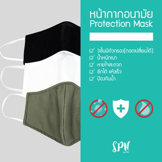 หน้ากาก ทำจากผ้ากันน้ำซักได้(Face mask) สำหรับปิดจมูก ป้องกันฝุ่น มลภาวะและเชื้อโรค (เกรดที่ส่งให้บุคลากรทางการแพทย์ใช้)