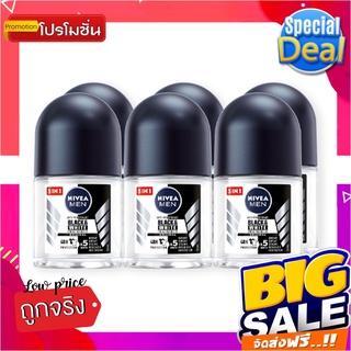 นีเวีย ดีโอ เมน แบล็ค แอนด์ ไวท์ โรลออน ขนาด 12 มล. แพ็ค 6 ขวดNivea Men Black And White Roll-on 12 ml x 6