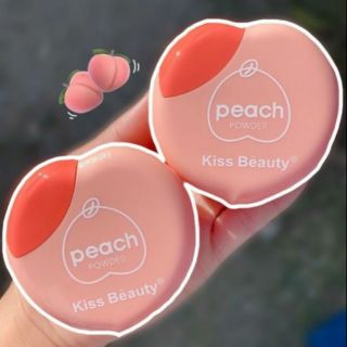 🍑🍑 Kiss Beauty Peach Powder 🍑🍑 แป้งพัฟอัดแข็งลูกพีช