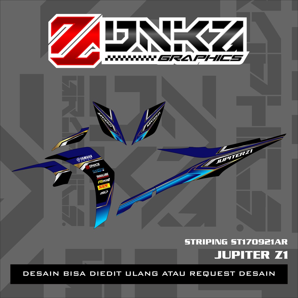 Jupiter Z1 Lagenda 115Z Jupiter RC Decal Striping Jupiter Z1 Premium Racing Gold Sticker 170921
