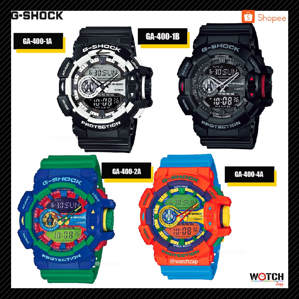 นาฬิกาข้อมือ Casio G-Shock รุ่น GA-400 Series GA-400-1B GA-400HR-1A GA-400CM-4A GA-400BY-1A GA-400SK