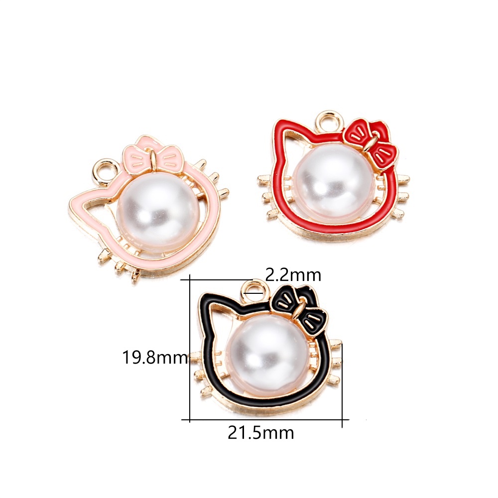 St.kunkka 5pcs ที่คาดผมแมวสีสันสดใสจี้โลหะผสมมุก DIY สำหรับสร้อยคอ Jewelry ราคา ถูกที่สุด ดีลบีเคเค แกลเลอรีภาพที่ 2