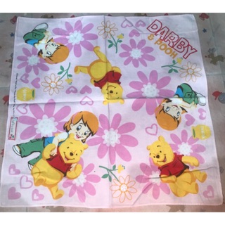 ผ้าเช็ดหน้า หมีพู ลายการ์ตูน Pooh Darby&amp; pooh disney ดิสนีย์