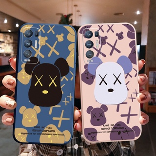 เคสโทรศัพท์ ซิลิโคนนิ่ม ขอบตรง ลาย Kaws แฟชั่น สําหรับ OPPO Reno6 Z 5G Reno 5 Pro 4 4G 3 Reno2 Z F