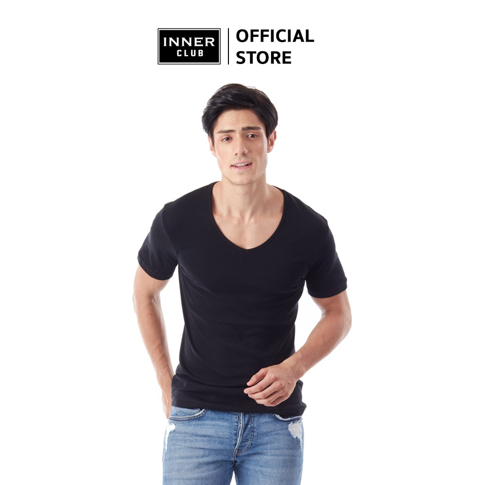 Inner Club เสื้อยืดคอวีชาย Cotton 100 (แพค 1 ตัว) มีให้เลือก 3 สี ...