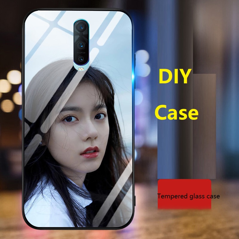 DIY ที่กําหนดเองกระจกนิรภัยกรณีสําหรับ OPPO R17 pro A76 F9 F11 A74 A31 A12e A76 A16 A5S A5 A9 A72 A9