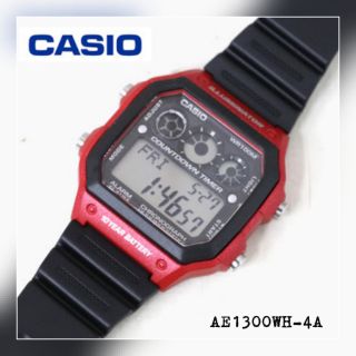 นาฬิกาข้อมือ CASIO รุ่น AE1300WH (ดำแดง) 👉🏼ของแท้ 💯%👈