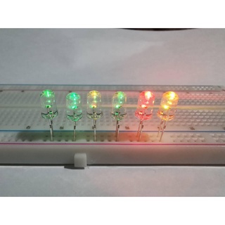 100 หลอด/Pack  LED กระพริบช้า สีสายรุ้ง ขนาด 5 มม.ไฟDC 3Volt  LED Flash Slow Rainbow color Super bright  5mm