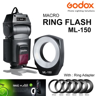 Godox ML-150 Macro Ring Flash สำหรับกล้อง Canon/Nikon