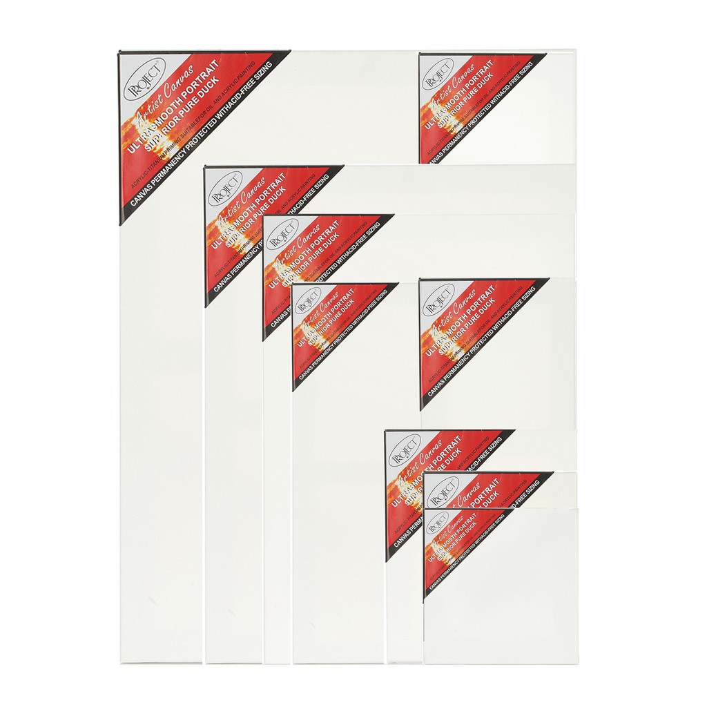 Project artist's canvas เฟรมผ้าใบ วาดรูป เฟรมผ้าใบสำเร็จรูป Canvas Cotton 100%  ขนาดกลาง