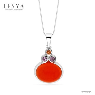 LenYa จี้เงินแท้ 925 ประดับคาเนเลี่ยน(Carnelian) เป็นหินแห่งคำอวยพรให้พบเจอแต่ความสุข ความเจริญก้าวในชีวิต เสริมบารมี