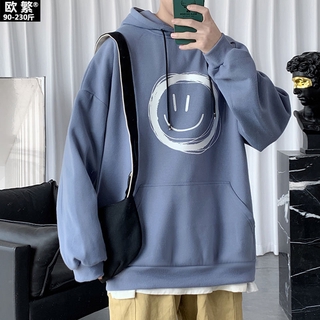 แขนยาวhoodie [M-5XL] ผู้ชายเกาหลีหลวมสบายๆhoodieขนาดใหญ่ญี่ปุ่นแนวโน้มแขนยาวหมวกT Tคู่hoodieฤดูหนาวเสื้อกันหนาว