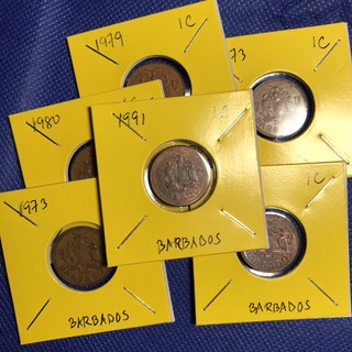 Special Lot No.60270 ปี1973-1991 BARBADOS 1 CENT เหรียญสะสม เหรียญต่างประเทศ เหรียญเก่า หายาก ราคาถูก