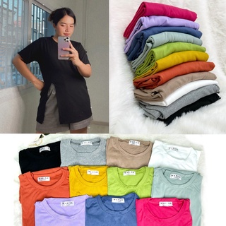 Plussizeเสื้อยืดสาวอวบอก40-50ดีไซน์ผ่าด้านหน้า