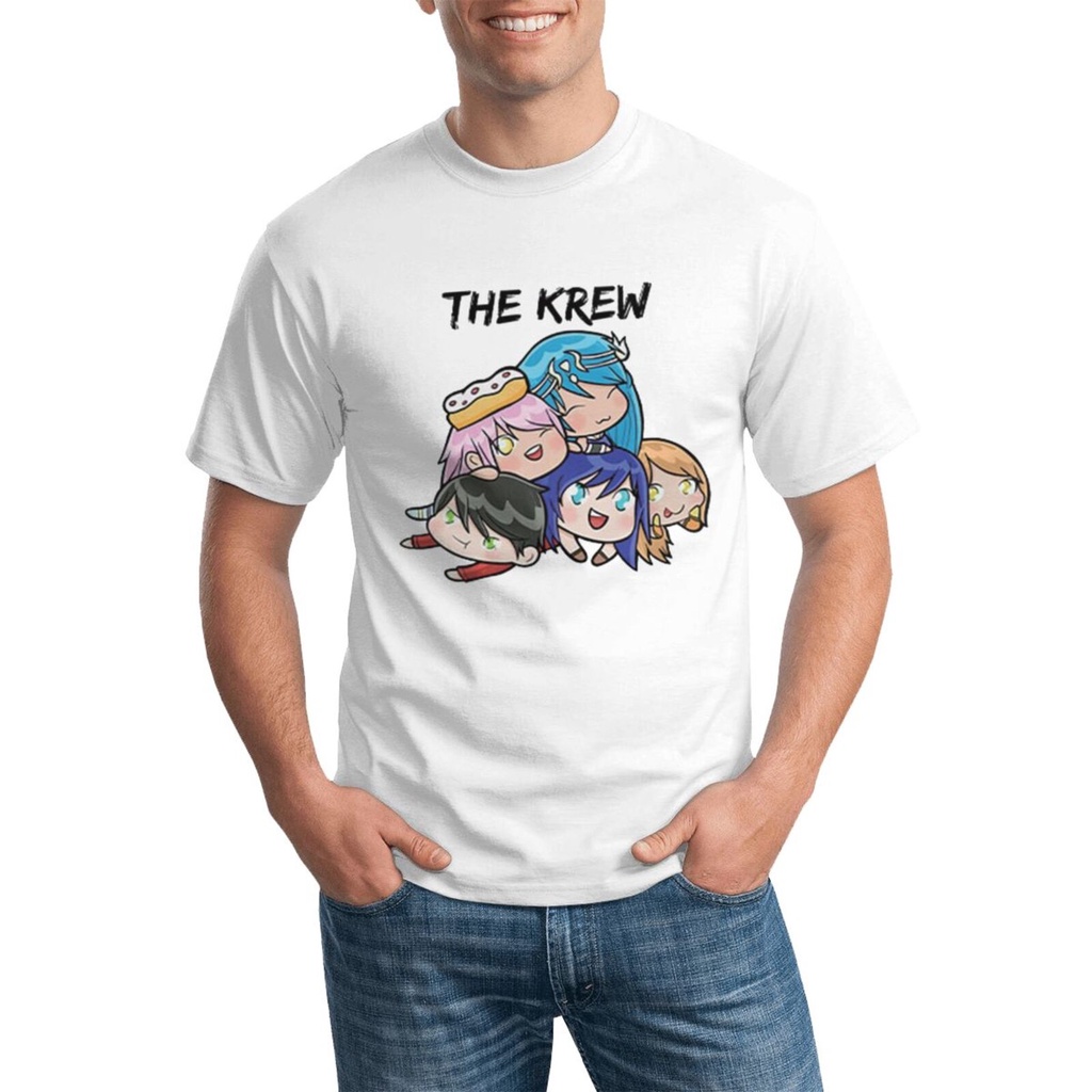 พิมพ์อะนิเมะ Funneh และ The Krew Merch Stampylonghead Mens Slim Fit เสื้อยืด