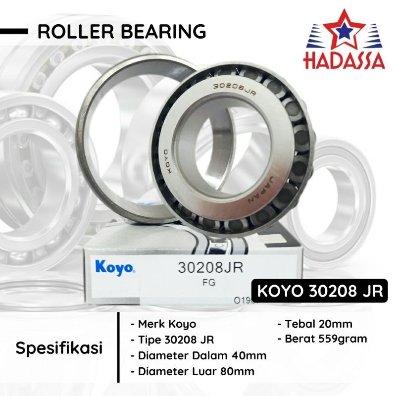 แบริ่ง Koyo 30208 JR As 40mm ของแท้