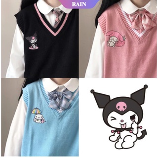 เสื้อกั๊ก ผ้ากํามะหยี่ขนนิ่ม ลายการ์ตูน My Melody Kawaii Kuromi Cinnamoroll Sanrio น่ารัก สําหรับเด็กผู้หญิง [RAIN]