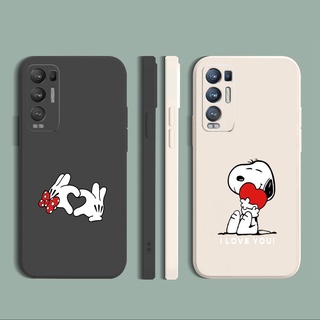 เคสซิลิโคนนิ่ม ขอบตรง ลายการ์ตูนสุนัขน่ารัก สําหรับ OPPO Reno6 Z 5G Reno 5 Pro 4 4G 3 Reno2 Z F