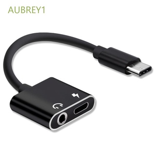 AUBREY1 2 in 1 Adapter 3.5mm Earphone Jack Type-C Audio Splitter Type C To 3.5 mm Charging USB C For Huawei Xiaomi Audio Cable Earphone Adapter/Multicolor