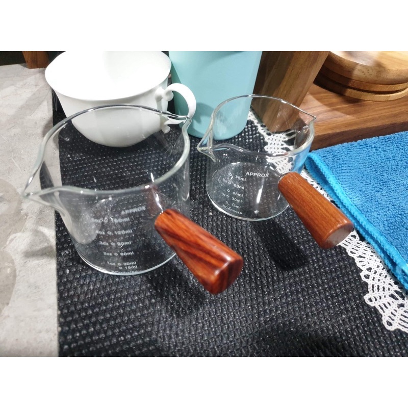 {{พร้อมส่งจากไทย}} แก้วตวง BCnmviku 150 ml ใช้ตวง ชา กาแฟ แก้วชงกาแฟ ด้ามไม้ – โปรปัง