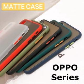 เคสกันกระแทก ขอบสีหลังขุ่น เคสออฟโป้ Case Oppo Reno5 5G,A15,Reno4,A53,A93,A73,A12,A5s,A3s