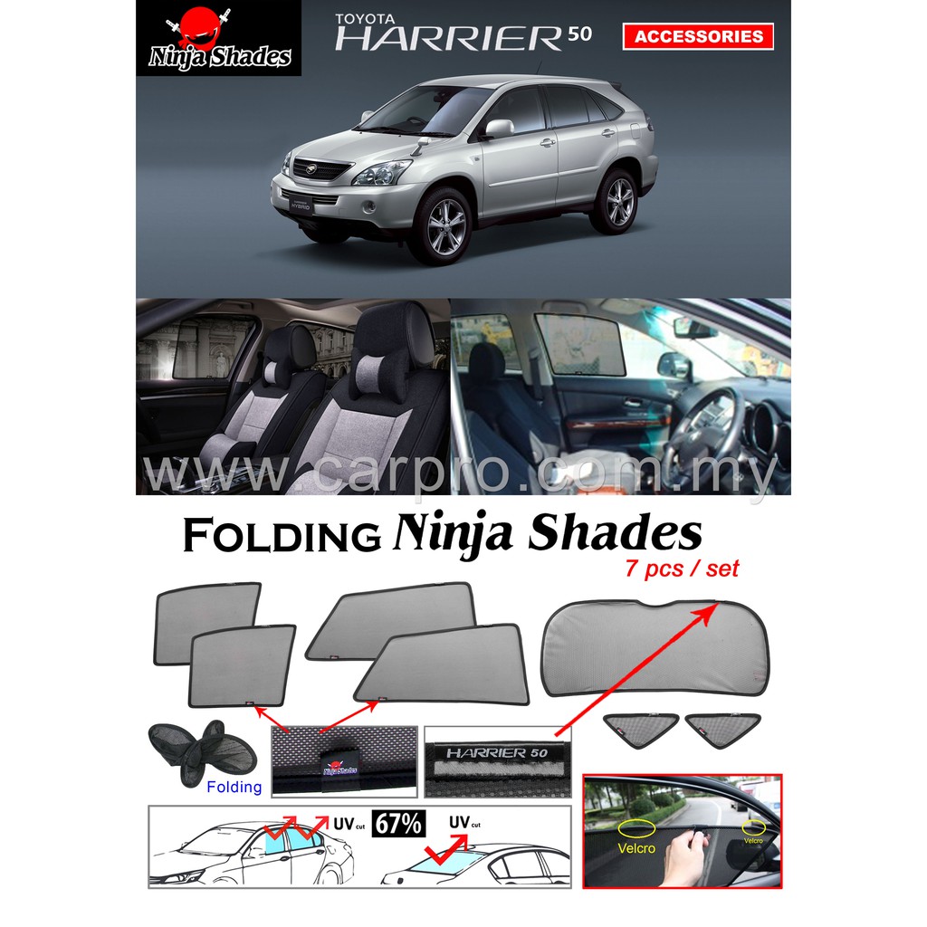 Toyota Harrier XU50 Magnetic Ninja Shades ม่านบังแดด (7 ชิ้น)
