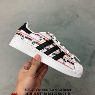 Adidas SUPERSTAR แฟชั่น ลำลอง รองเท้าสนีกเกอร์ รองเท้าผ้าใบ NIGO BEAR💯%