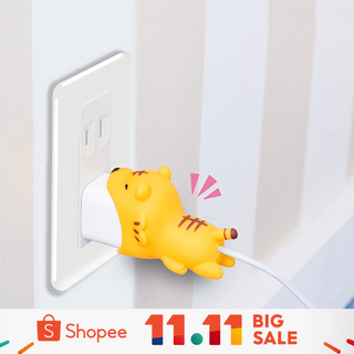 Kawaii ตัวถนอมสายชาร์จ USB รูปตุ๊กตาสัตว์น่ารัก ขนาดพกพา สําหรับ IPhone 1 ชิ้น