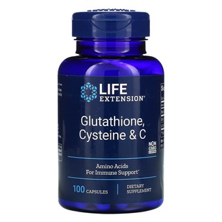 ผลิตภัณฑ์อาหารเสริม LifeExtension Glutathione, Cysteine &amp; C 750 mg. 100 Capsules ของแท้ 100%