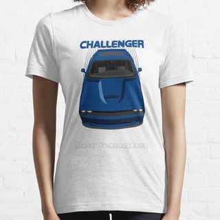 เสื้อยืดครอปChallenger Blue T ใหม่ T Mopar Challenger Chally Sxt Rt Super Bee ScatS-5XL