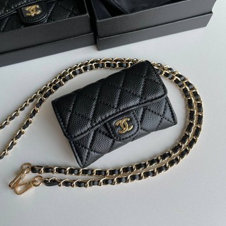 1999฿    Chanel mini card wallet onchain cavear leather  สามารถเอาสายออกใช้เป็นกระเป๋าใส่การ์ดเล็กๆน่ารักหรือใช้เป็นกร