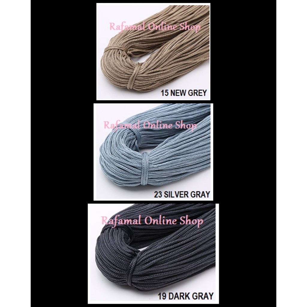 BENANG TALI PP 3MM {200 GRAM} (COLOUR OPTION : GREY) BENANG KAIT CROCHET