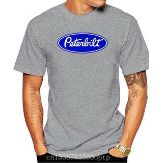 เสื้อยืดผ้าฝ้าย เสื้อยืดลําลอง แขนสั้น คอกลม พิมพ์ลายโลโก้ Peterbilt Trucks Trucker สีดํา สําหรับผู้ชาย 531133