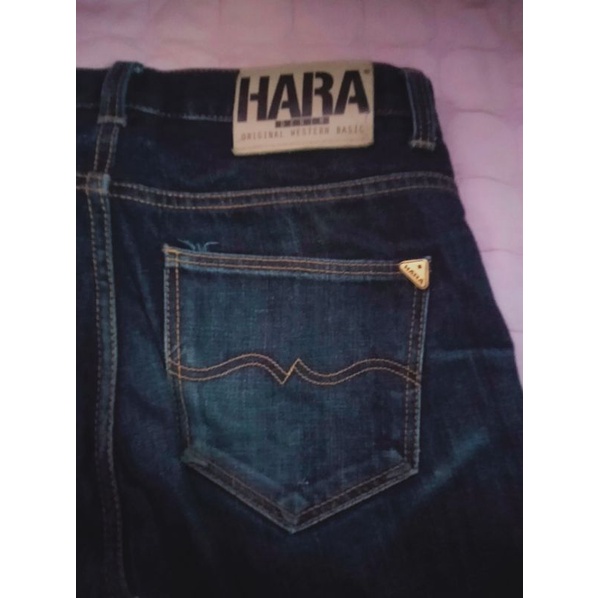 กางเกงยีนส์ HARA แถบแดง ด้ายทอง