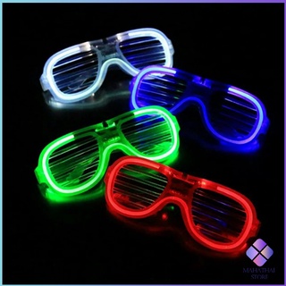 MahaThai แว่นตาเรืองแสง ""มีหลอดไฟ LED"" แว่นตาเรืองแสง คริสต์มาส Luminous glasses