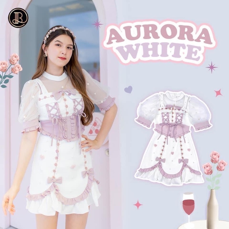 BLT BRAND : AURORA WHITE มือ 2 ไซส์ L เดรสเจ้าหญิงสีขาว