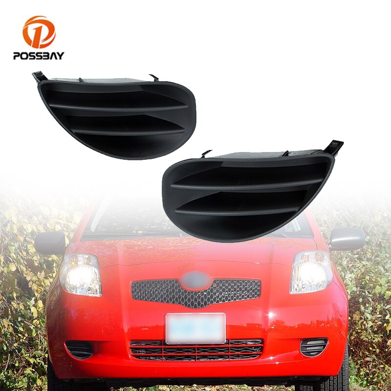 【ขายดี สไตล์】กระจังครอบไฟตัดหมอก กันชนหน้า ด้านล่าง สีดํา สําหรับ Toyota Yaris 2-Door 2006-2008