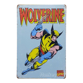 ป้ายสังกะสวินเทจ Wolverine, ขนาด 20x30 ซม.