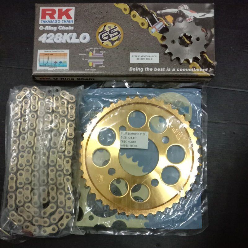 RS150 Diamond Racing New +RK428gold Oring ชุดโซ่