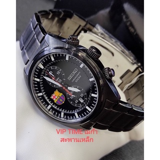 นาฬิกาข้อมือผู้ชาย Seiko Chronograph สแตนเลสรมดำ BARCELONA รุ่น SNN267P1 SNN267P SNN267