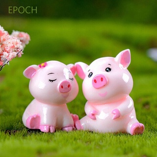 Epoch โมเดลเรซิ่นรูปสัตว์ครอบครัวหมูน่ารัก 4 ชิ้นสําหรับตกแต่งบ้านสวน