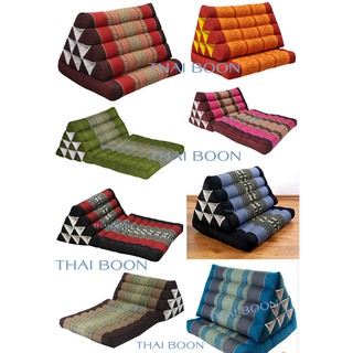 หมอนสามเหลี่ยม 1 พับ ผ้าขิดไทย ทำจากนุ่น100% Thai Triangle Pillow Cushion Kapok100%