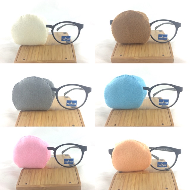 แผ่นปิดตา สำหรับเด็กตาขี้เกียจ lazy eye ชนิดสวมทับแว่น ไม่มีกาว สำหรับแว่นสูง 3.5 cm.
